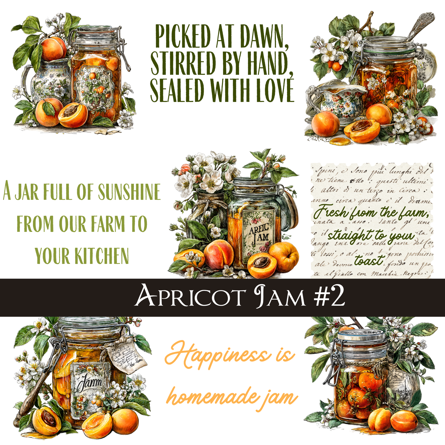 Apricot Jam -UVDTF Decal Sheets