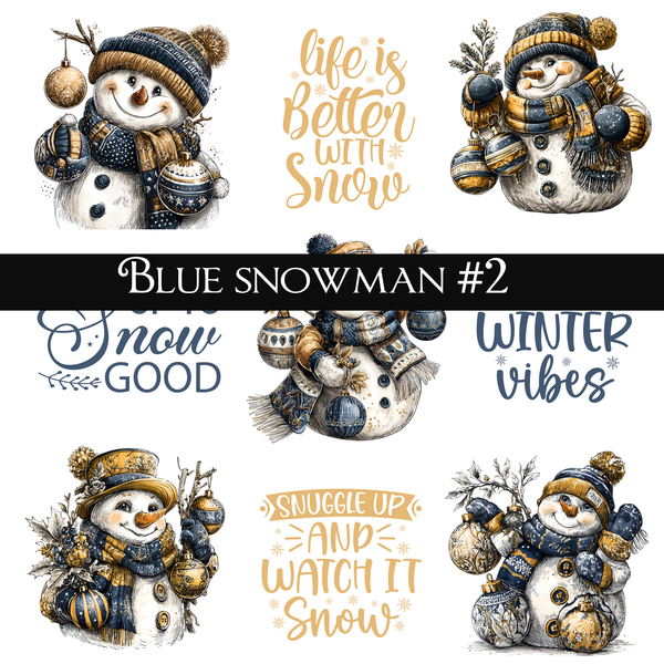Blue Snowman -UVDTF Decal Sheets (5 Variants)