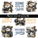 Blue Snowman -UVDTF Decal Sheets (5 Variants)