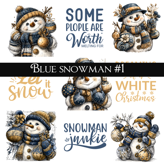 Blue Snowman -UVDTF Decal Sheets (5 Variants)