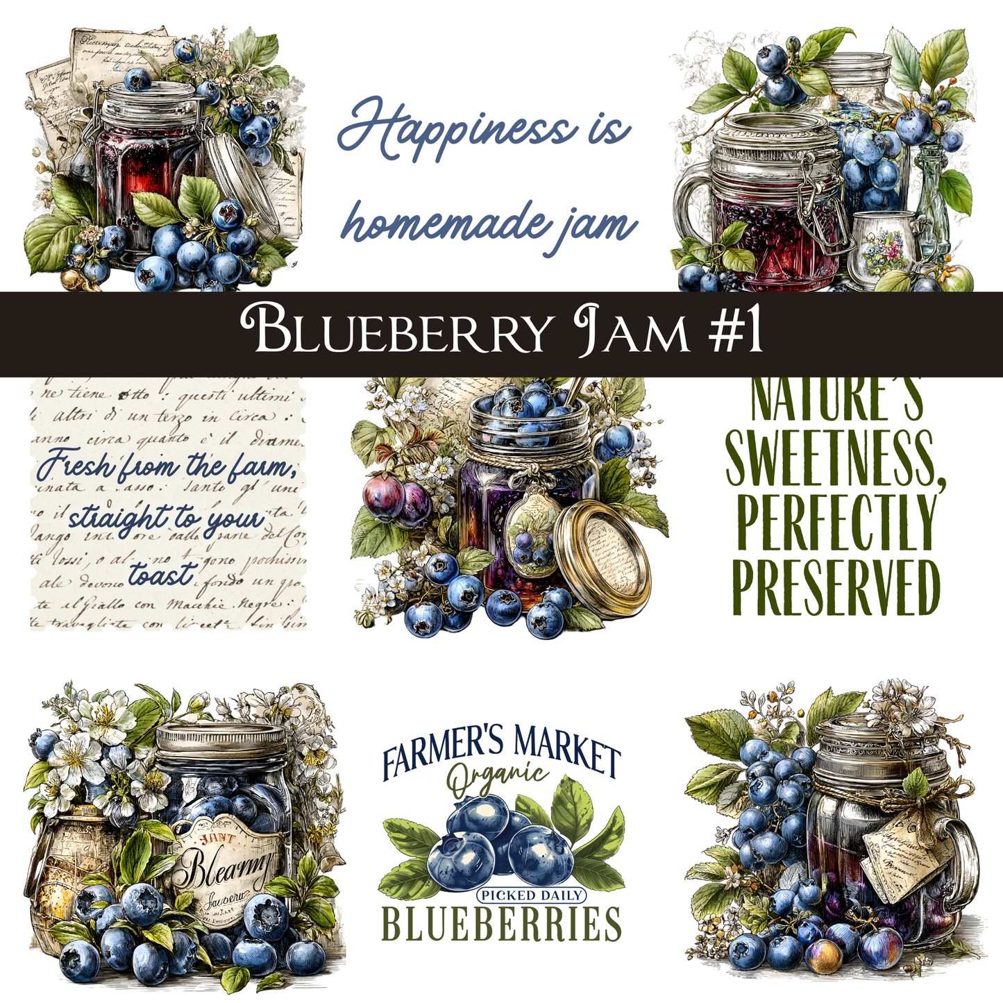 Blueberry Jam -UVDTF Decal Sheets