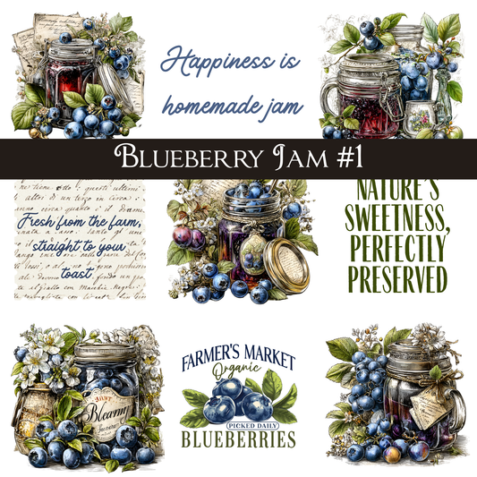Blueberry Jam -UVDTF Decal Sheets