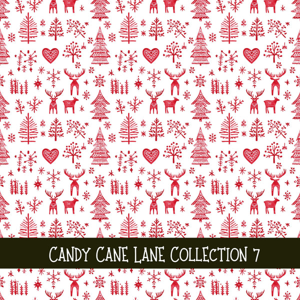 Candy Cane Lane Collection vinyl sheets 12 Patterns to choose from
