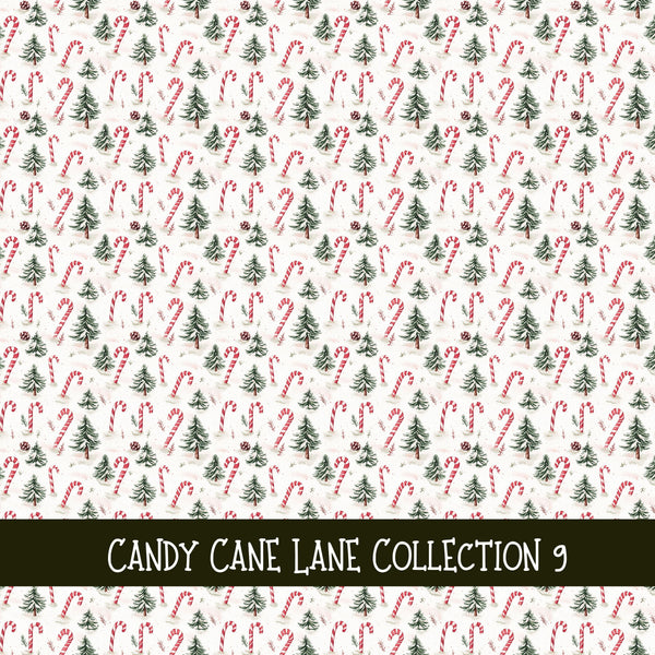 Candy Cane Lane Collection vinyl sheets 12 Patterns to choose from