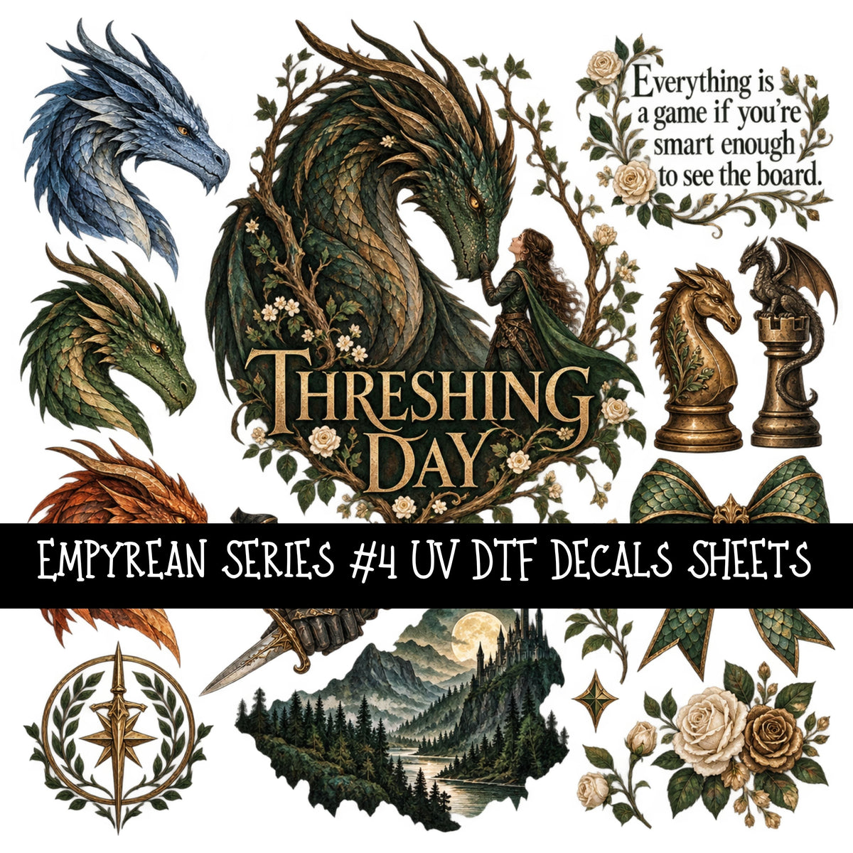 Empyrean Series UV DTF Decal sheets 4 Designs available