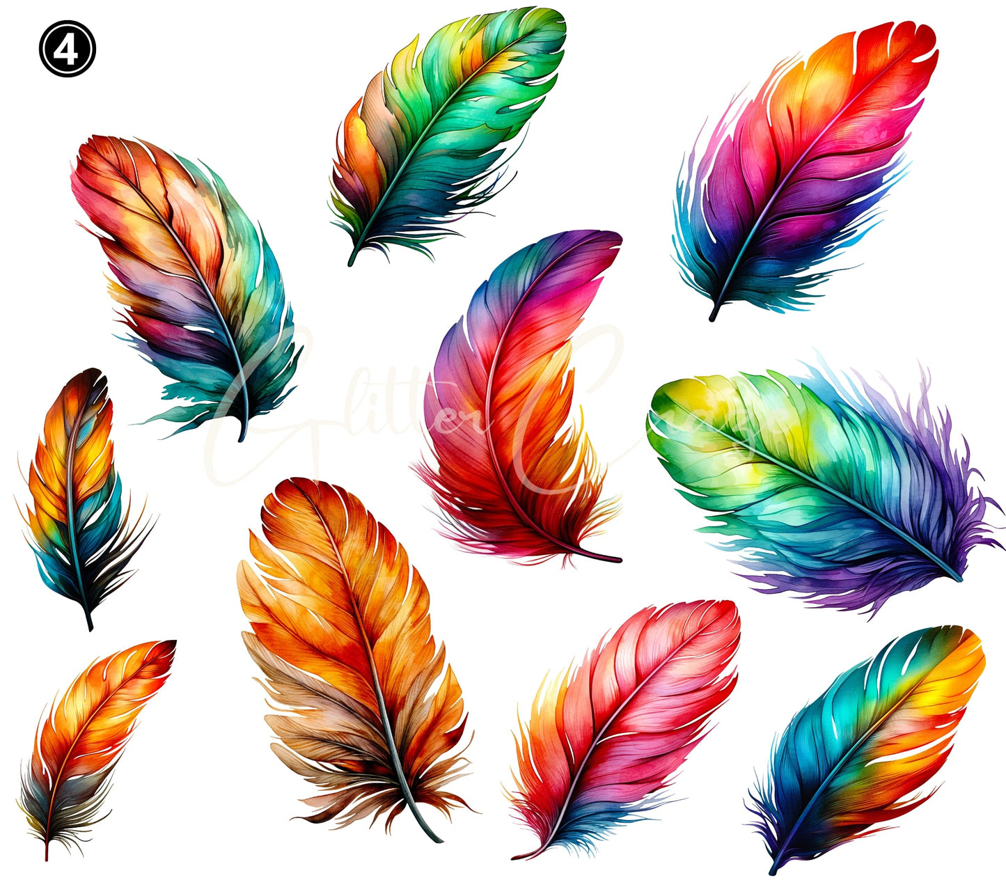 Feathers - UV DTF Decal sheets- 4 Design Options