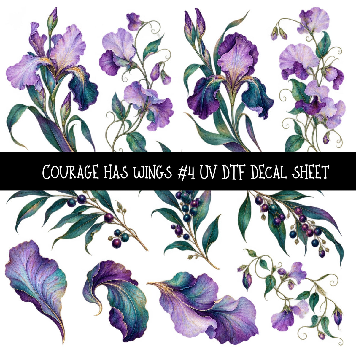 Courage has wings UV DTF Decal sheets 6 Designs available