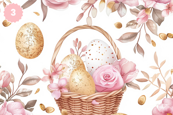 Pink and Gold Easter - Adhesive Vinyl 12x12 Sheets - 12 Design Options