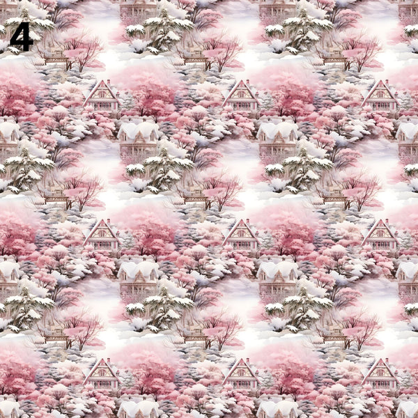 Rustic Pink Christmas Collection - Adhesive Vinyl 12x12 sheets - 20 Prints