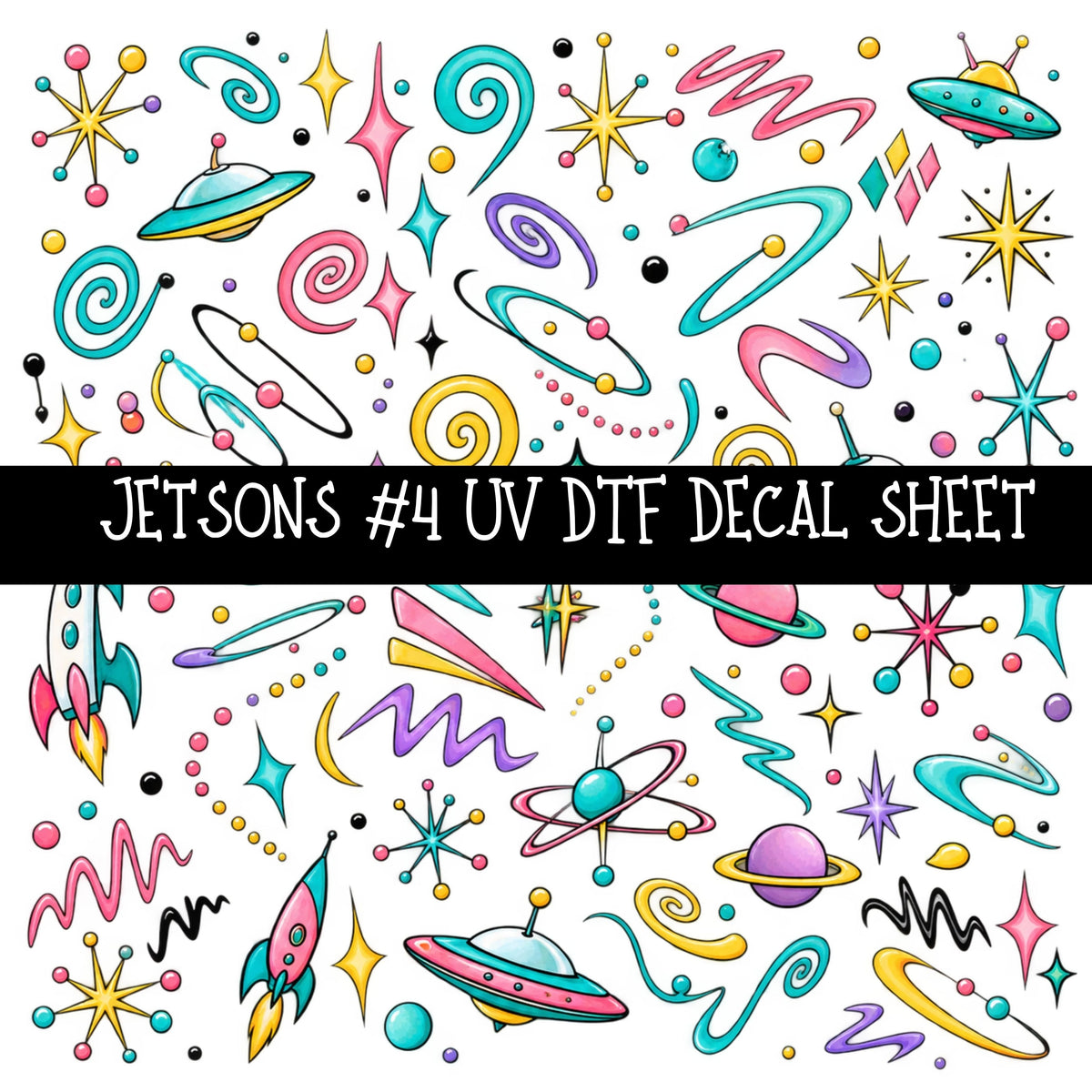 Jetsons UV DTF Decal sheets 11 Designs available