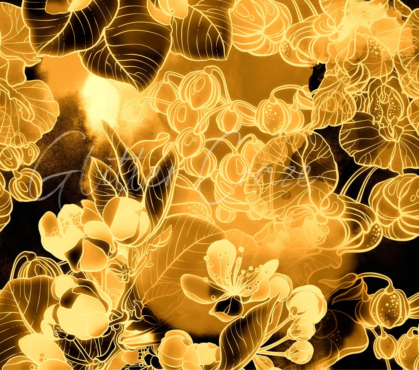 Golden Floral - Adhesive Vinyl Wraps - 6 Design Options