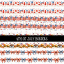 4th of July borders - Uv Dtf Decal Sheet