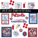 4th of July Stamps UV DTF Decal sheets