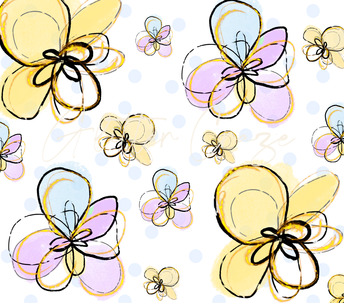 Hand Drawn Floral - Adhesive Vinyl Wrap - 5 Design Options