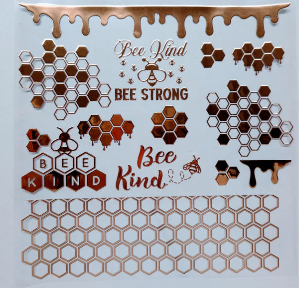 #55 Metallic UV DTF-Honey Bee- available in Holo pink, Gold,  Silver, and rose Gold