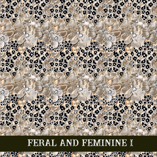 Feral and Feminine collection- 12x12 vinyl sheets 12 designs available
