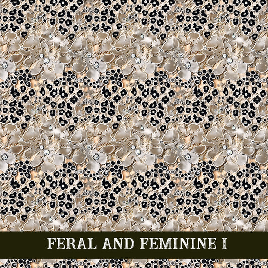 Feral and Feminine collection- 12x12 vinyl sheets 12 designs available