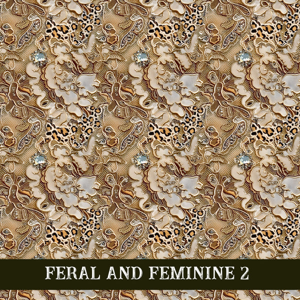 Feral and Feminine collection- 12x12 vinyl sheets 12 designs available