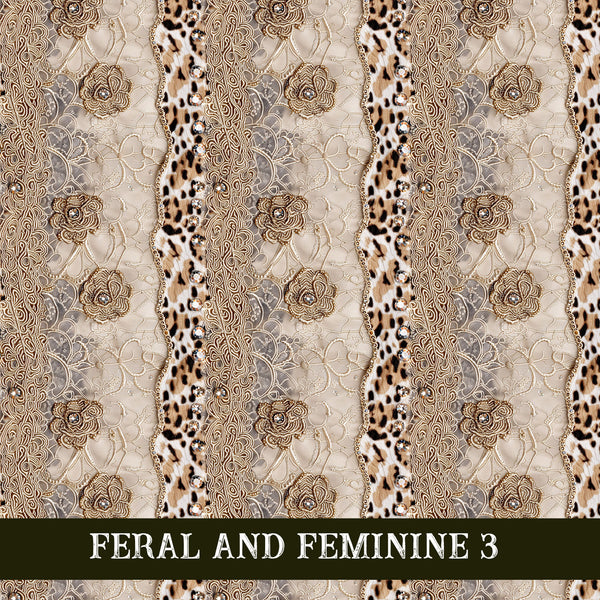 Feral and Feminine collection- 12x12 vinyl sheets 12 designs available