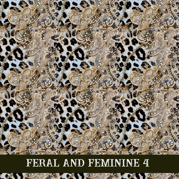 Feral and Feminine collection- 12x12 vinyl sheets 12 designs available