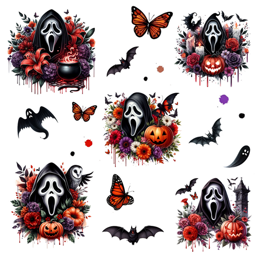 Floral Scream - UV DTF Decal sheets- 3 Designs