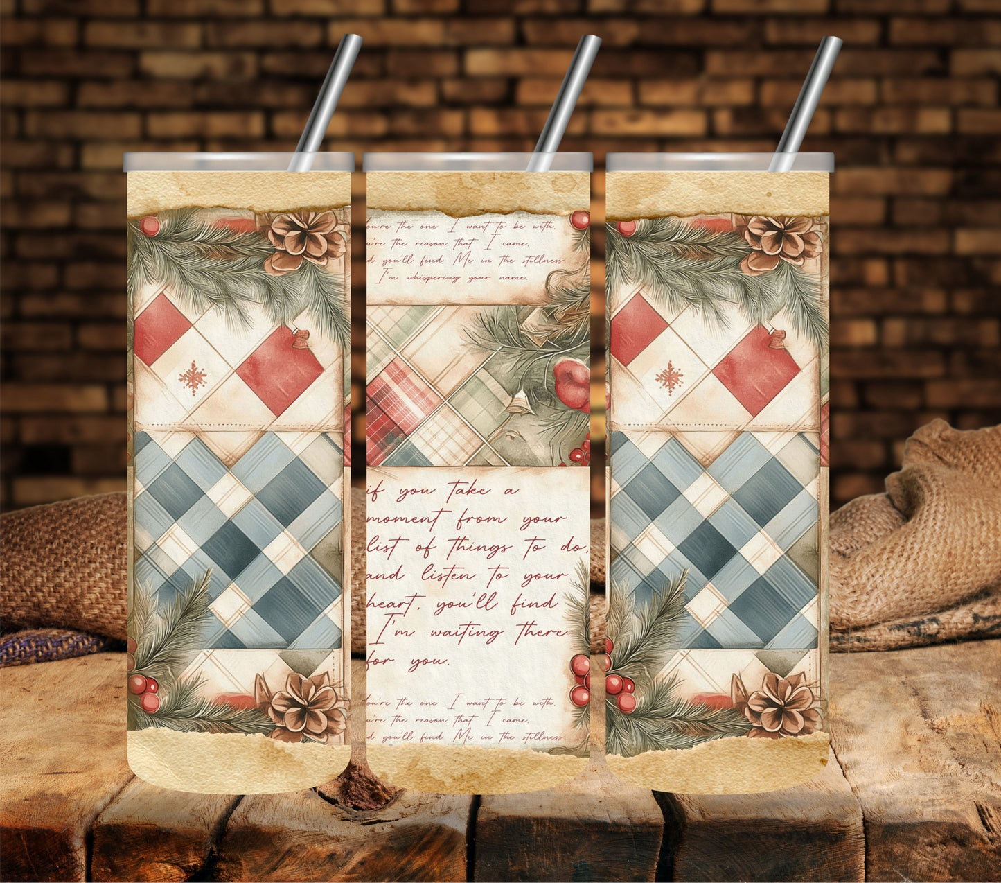 Woodlands Christmas Vinyl tumbler wraps- 18 Designs- 2 Sizes Avaialble