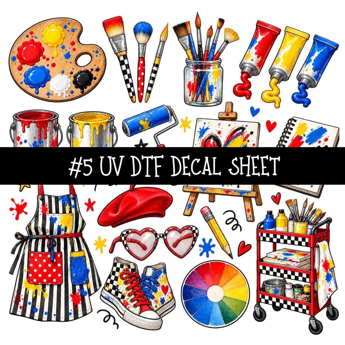 Paint the town UV DTF Decal sheets 13 Designs available