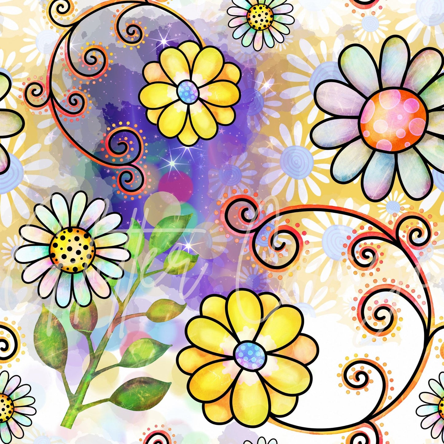 flower Power - Adhesive Vinyl 12x12 sheets - 12 designs to choose frrom