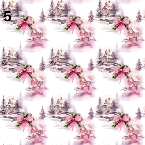 Rustic Pink Christmas Collection - Adhesive Vinyl 12x12 sheets - 20 Prints