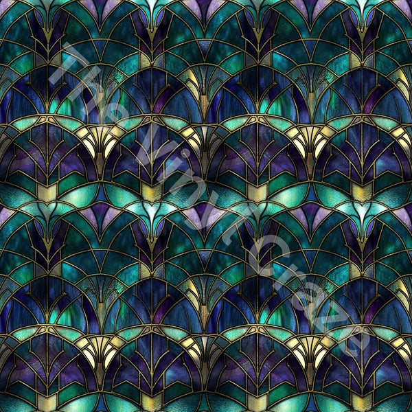 Stained Peacock - Adhesive Vinyl Wrap and 12x12 Sheets - 12 Design Options