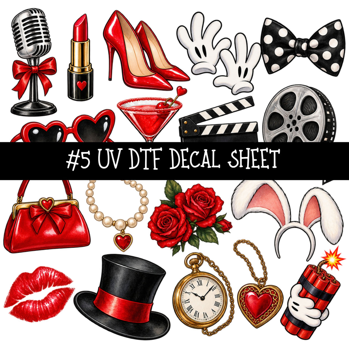 Jessica Rabbit UV DTF Decal sheets 13 Designs available