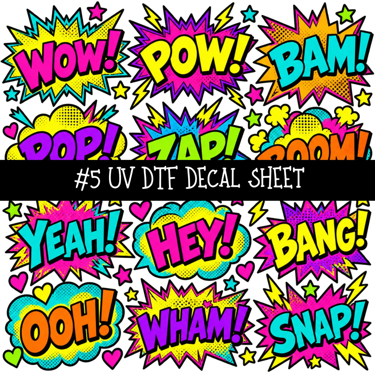 Popart Girls UV DTF Decal sheets 14 Designs available