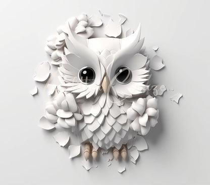 3D Owl Vinyl owl - Adhesive Vinyl Wrap - 8 Designs