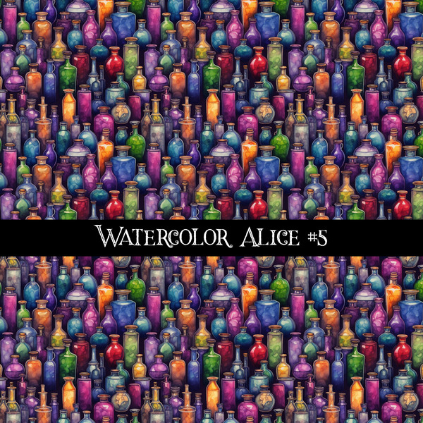 Watercolor Alice - vinyl sheets 10 (Patterns to choose from)