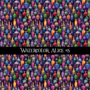 Watercolor Alice - vinyl sheets 10 (Patterns to choose from)