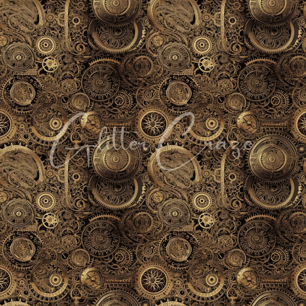 Steampunk Volume - Adhesive Vinyl 12x12 Sheets - 33 Prints