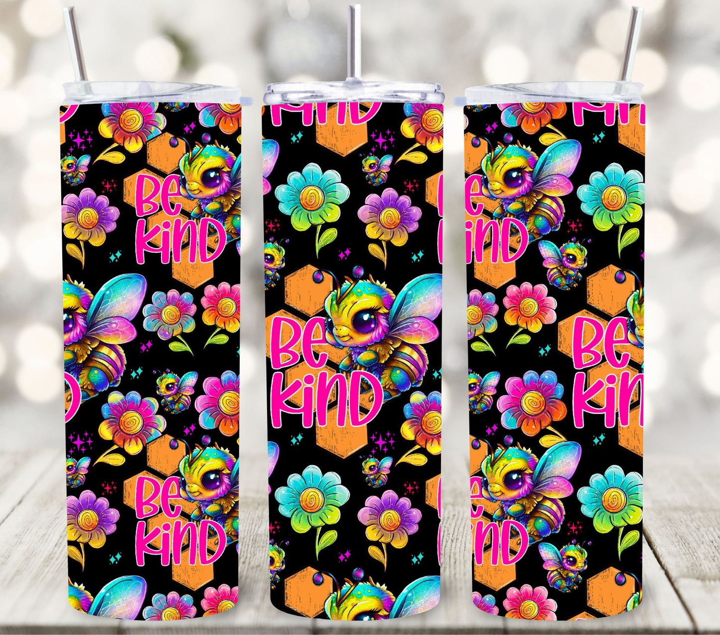 Bee Kind Neon - Adhesive Vinyl Wrap