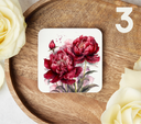 Red Peonies - Uv Dtf Coaster Decals
