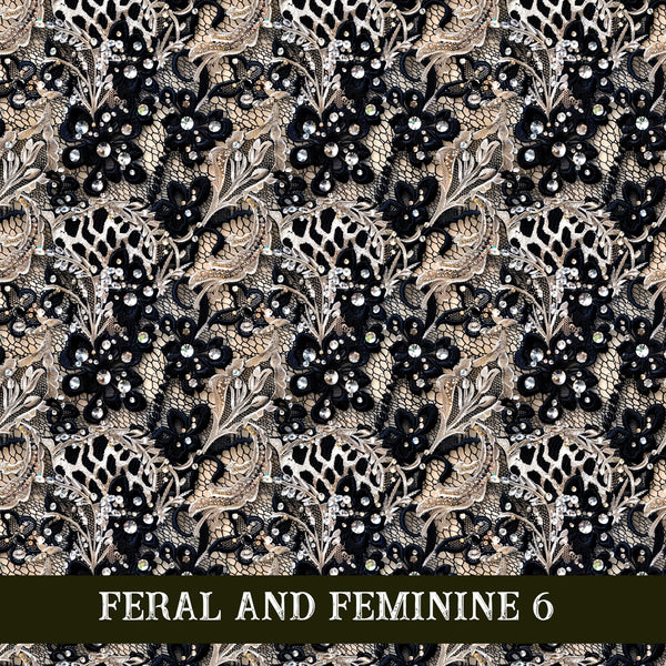 Feral and Feminine collection- 12x12 vinyl sheets 12 designs available