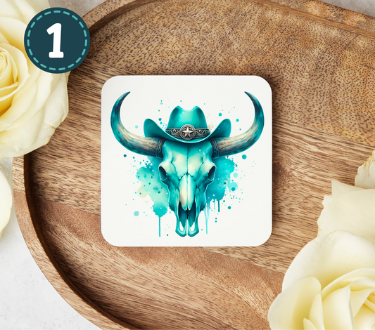 Turquoise Western - Uv Dtf Coaster Decals