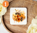 Watercolor Bees - Uv Dtf Coaster Decals
