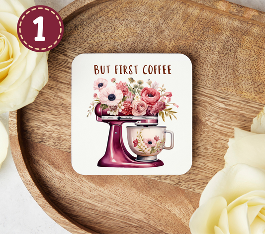 But First Coffee - Uv Dtf Coaster Decals