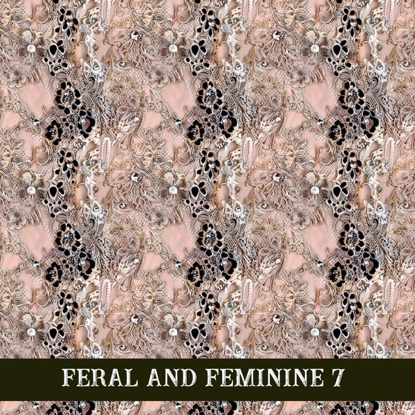 Feral and Feminine collection- 12x12 vinyl sheets 12 designs available