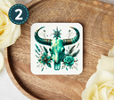 Turquoise Western - Uv Dtf Coaster Decals