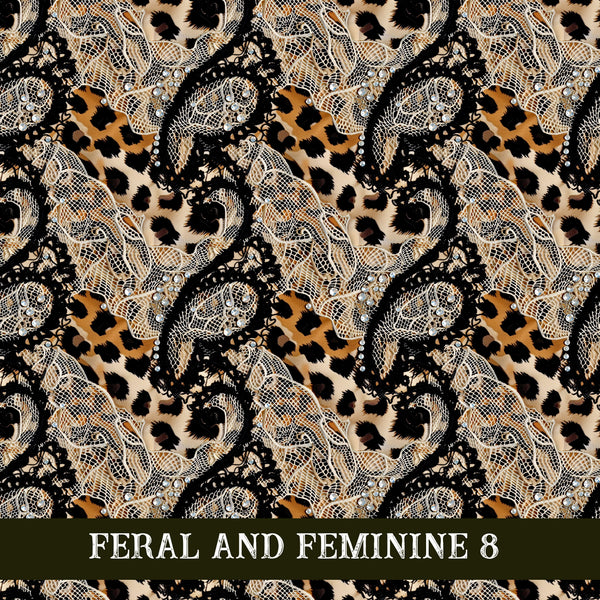 Feral and Feminine collection- 12x12 vinyl sheets 12 designs available