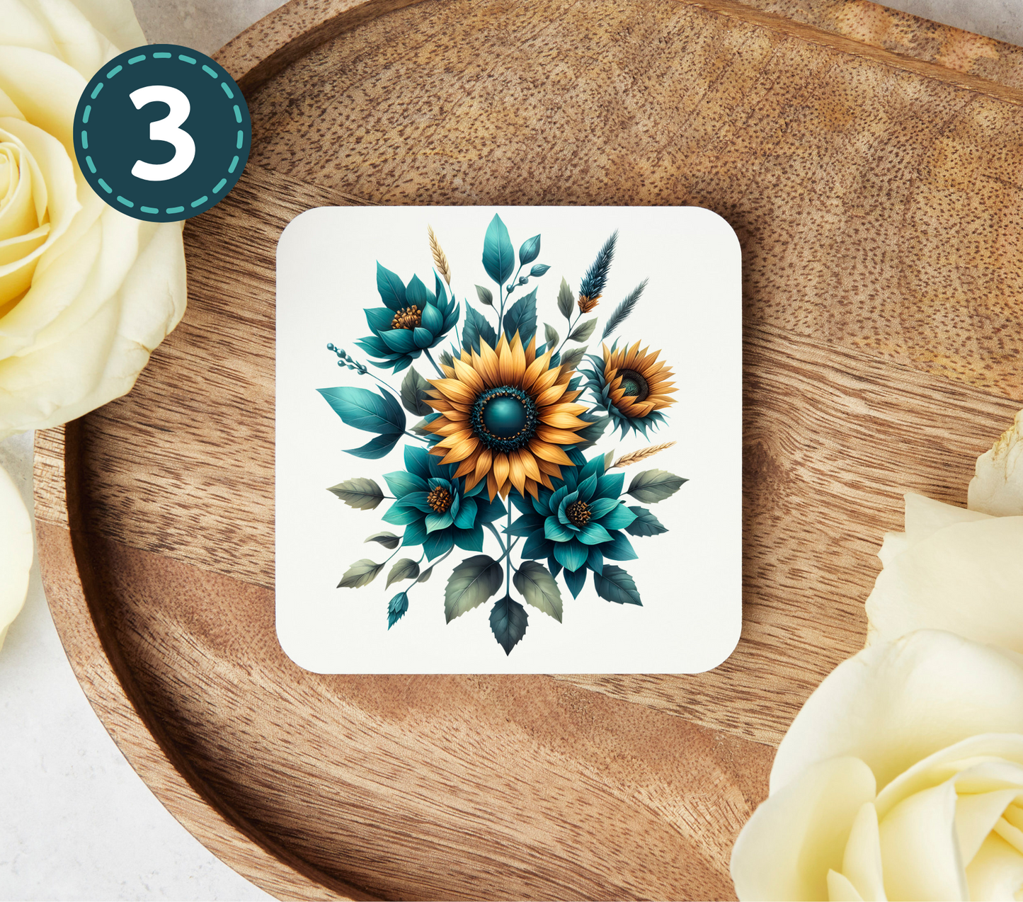 Turquoise Western - Uv Dtf Coaster Decals