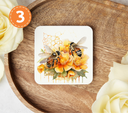 Watercolor Bees - Uv Dtf Coaster Decals