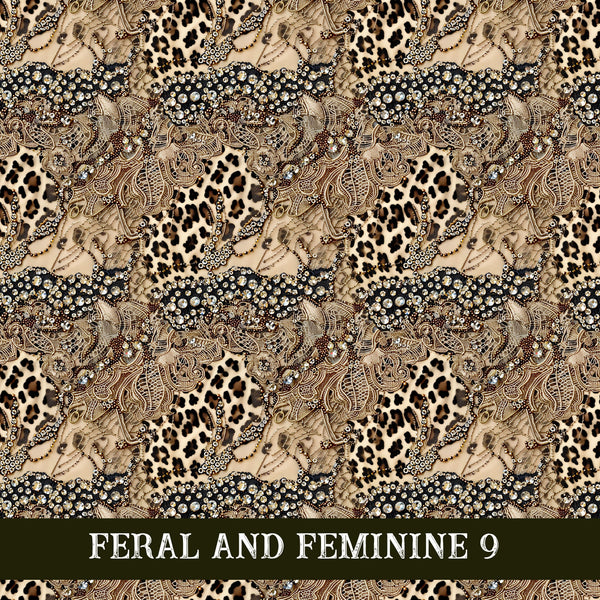 Feral and Feminine collection- 12x12 vinyl sheets 12 designs available