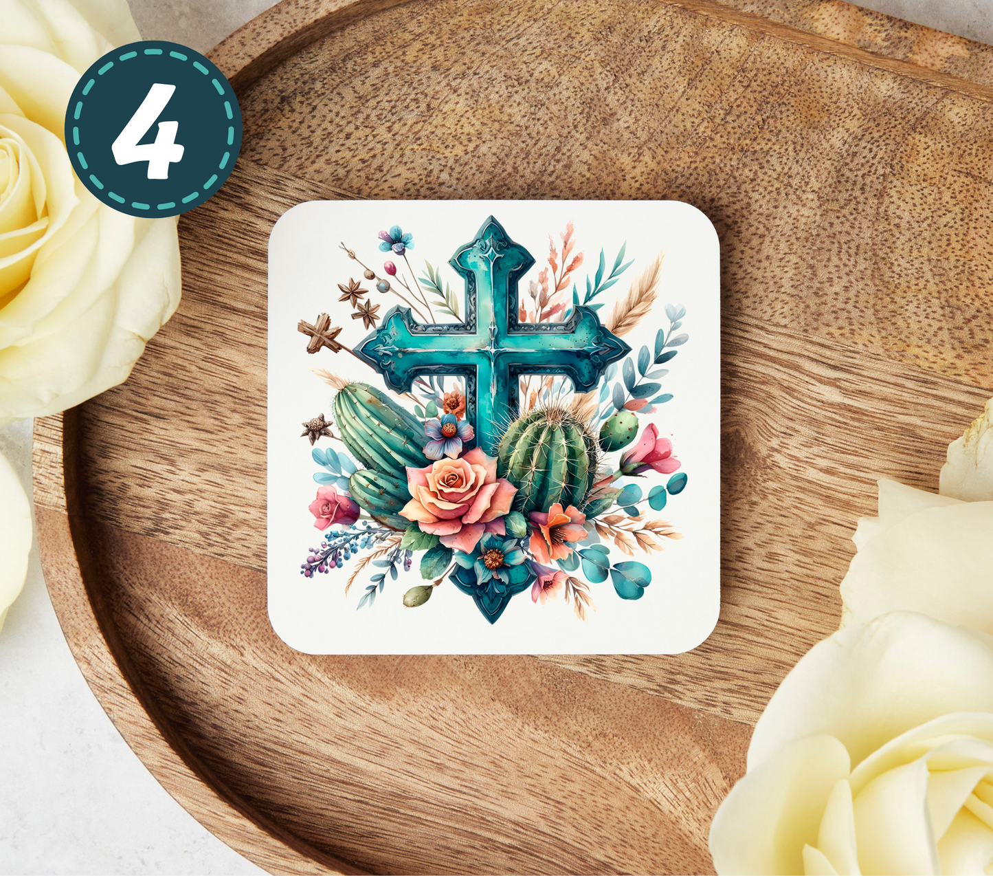 Turquoise Western - Uv Dtf Coaster Decals