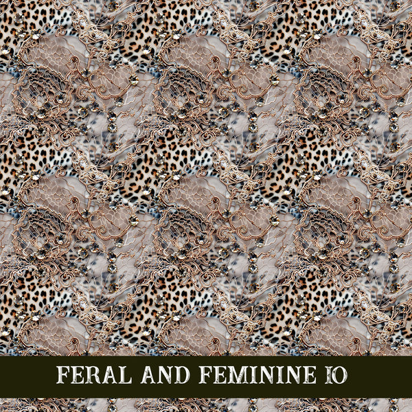 Feral and Feminine collection- 12x12 vinyl sheets 12 designs available